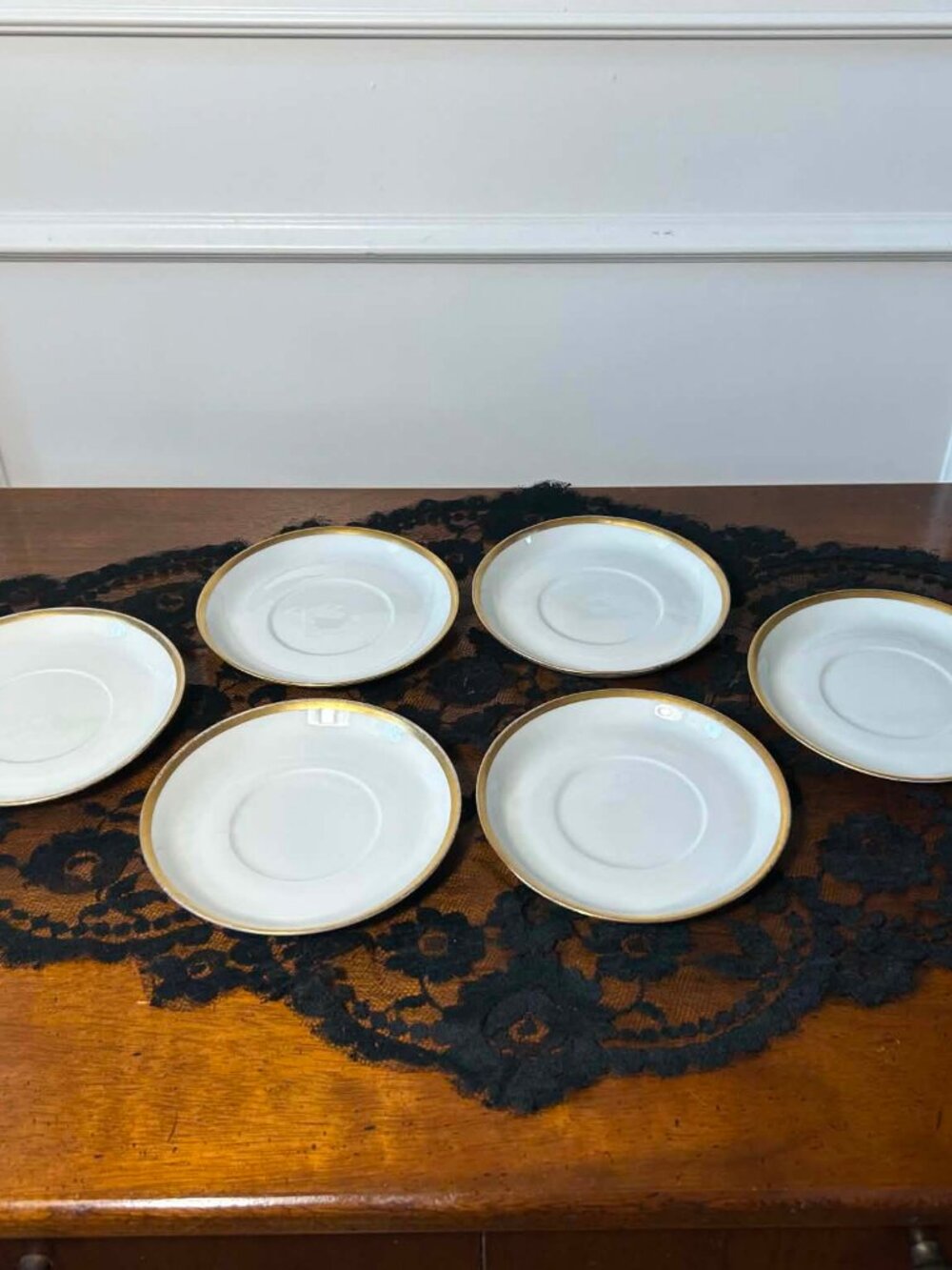 Paul Müller Selb Bavaria gold band porcelain saucers